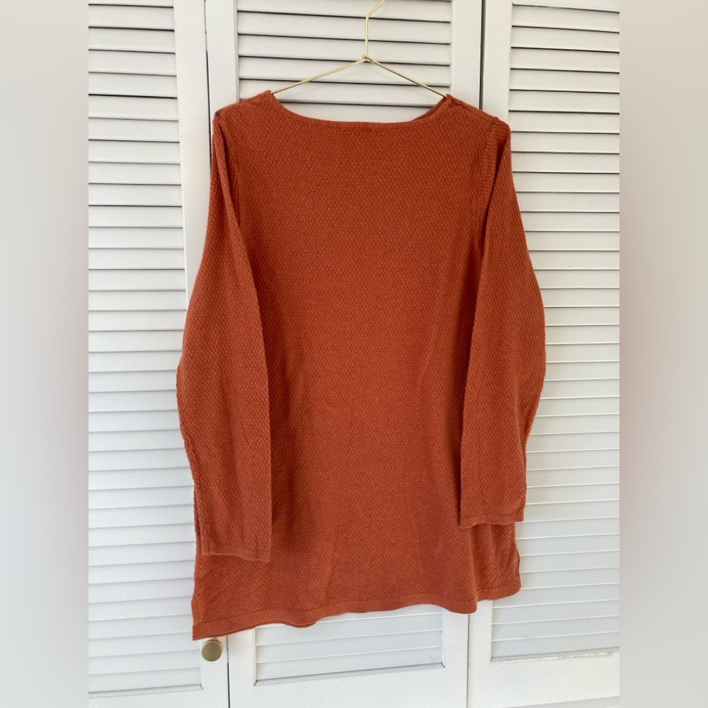 Women's J Jill Warm Textured Rust Knit Sweater Size Large - Picture 5 of 5